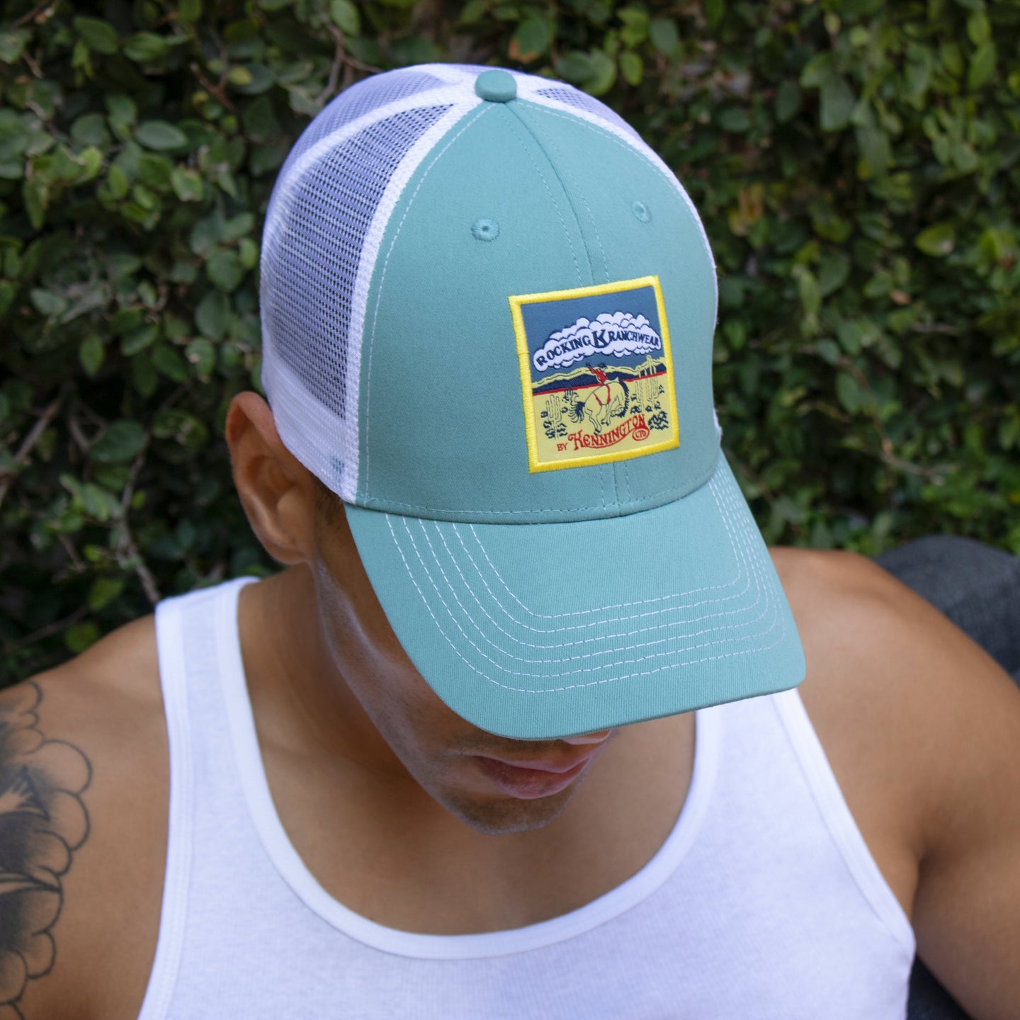 ROCKING K TRUCKER HAT IN SAGE